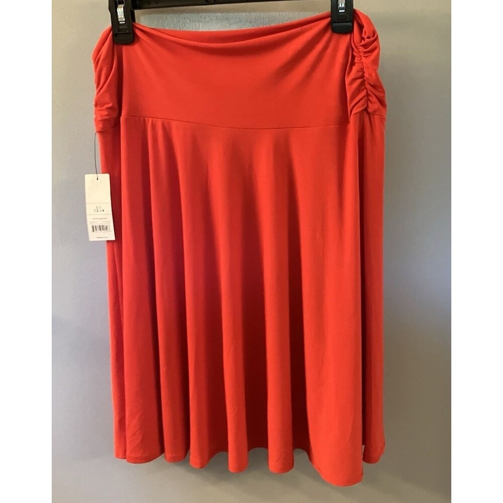 NWT Womens George Orange Red A-Line Flowy Skirt Size L (12-14)